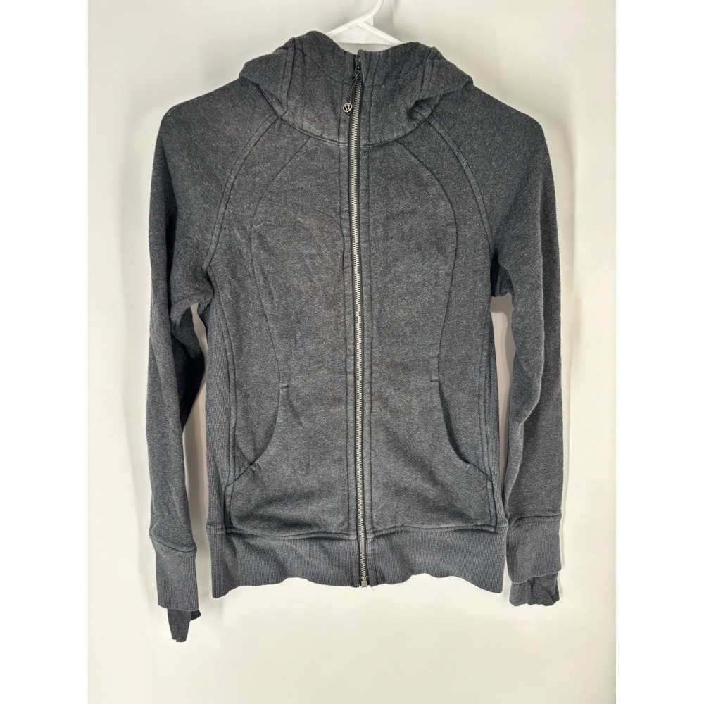 Lululemon Womens Scuba Hoodie Full Zip Size 4 Gray Athleisure Casual Yoga Staple